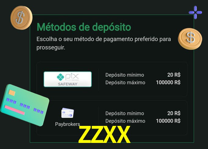 O cassino ZZXX oferece uma grande variedade de métodos de pagamento